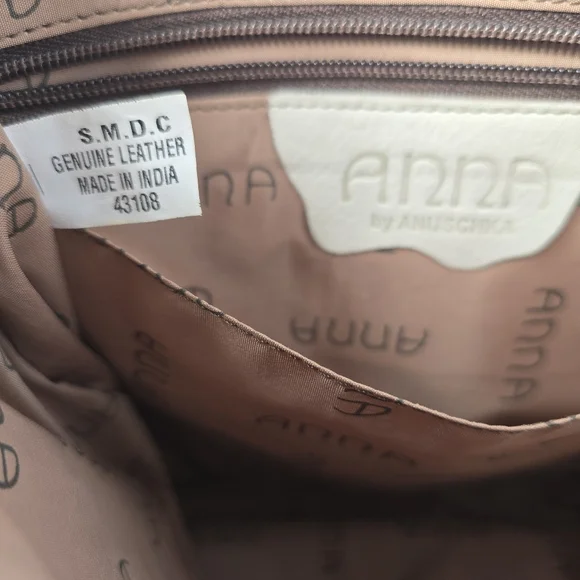 Anna by Anuschka Handpainted Leather Medium Organizer Crossbody Bag Zebra Safari - Picture 10 of 10